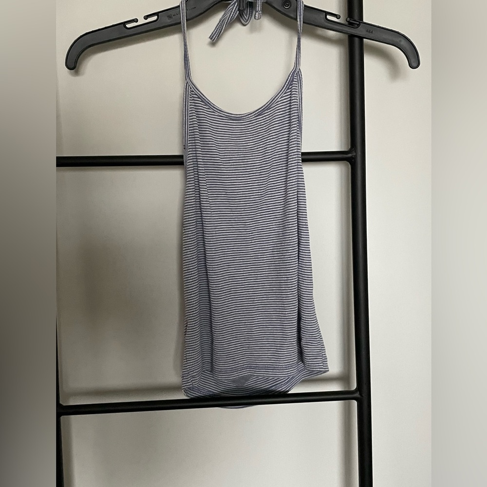 Brandy Melville Blue Striped Halter
